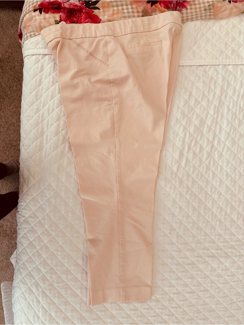 Calvin Klein Taupe Sheer Gingham Tunic with Floral Print + Blush Crop Pants=SET - Picture 6 of 9